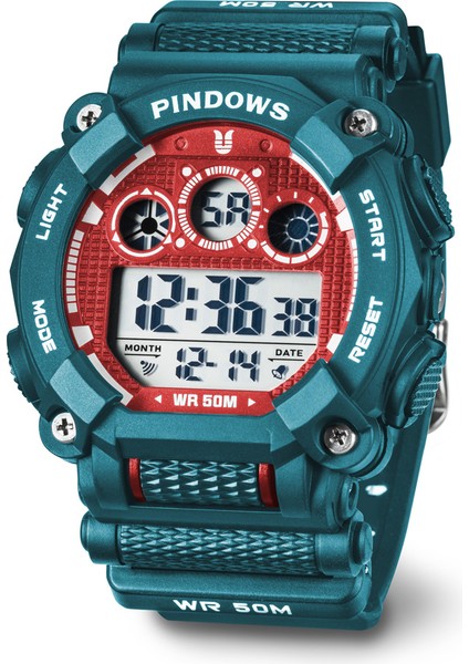 PDS-8005-N6 Moda Pindows Moda Özel Logo Küçük Adedi Kronograf Alarm Kol Saati 5bar Su Geçirmez Dijital Erkek Analog Çift Ekran Izle (Yurt Dışından)