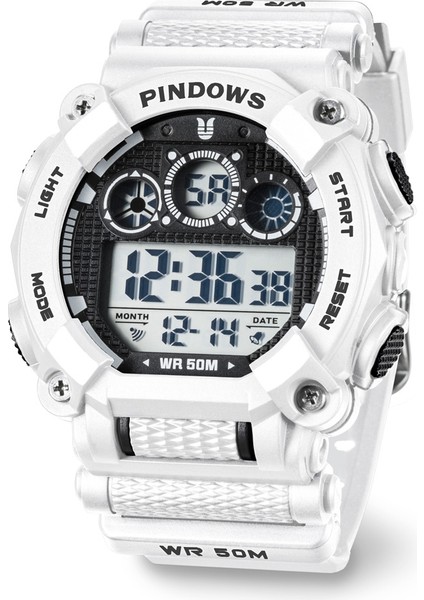 PDS-8005-N6 Moda Pindows Moda Özel Logo Küçük Adedi Kronograf Alarm Kol Saati 5bar Su Geçirmez Dijital Erkek Analog Çift Ekran Izle (Yurt Dışından) modelleri
