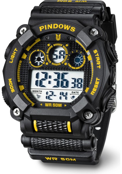 PDS-8005-N6 Moda Pindows Moda Özel Logo Küçük Adedi Kronograf Alarm Kol Saati 5bar Su Geçirmez Dijital Erkek Analog Çift Ekran Izle (Yurt Dışından) fırsatları