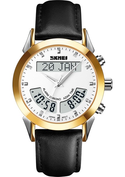 Deri 02 Erkekler Dijital Saatler Yeni Stil Safir Kristal Ayna Skmei Izle Moda Paslanmaz Çelik Deri Erkek Dijital Saatler (Yurt Dışından)