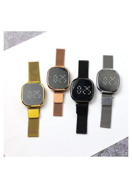 Stil 8 Dijital Saat Yeni Gelenler Sıcak Satış Erkekler Kare Izle Moda LED Dokunmatik Ekran Izle Örgü Çelik Bilezik Dijital Saatler (Yurt Dışından) modelleri