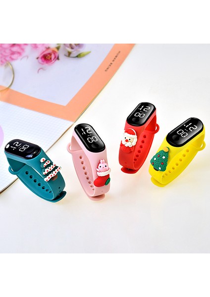 Turuncu Çan Noel Tema Bebek Hediyesi Çocuk Bilekliği Yenilikçi Erkek ve Kız Plastik Dijital Saat (Yurt Dışından) modelleri