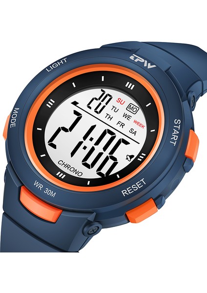 Spor Insanlar Için Beyaz 3ATM Su Geçirmez Dijital Saat Genç Öğrenciler 40MM Kadran Abs Kılıfı Işıklı Gün / Tarih Özelliği Ücretsiz Örnek (Yurt Dışından) fiyatları