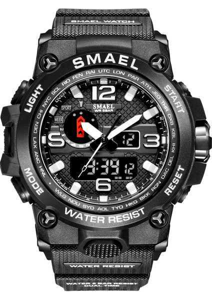 SMEA790102 Smael 1545D Erkekler Japonya Dijital Saat Analog Dijital Lüks Erkekler Için LED Ekran Kauçuk Spor Saatler (Yurt Dışından)