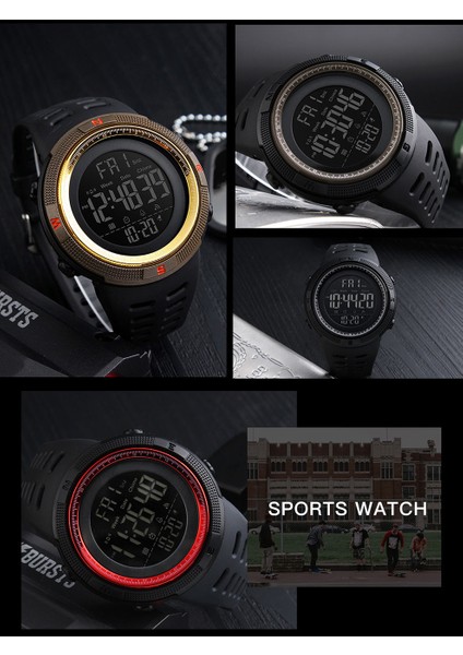 SK1251-2 Dropshipping Moda Açık Spor Izle Erkekler Çok Fonksiyonlu Çalar Saat Chronograph 5bar Su Geçirmez Reloj Hombre Dijital Saat (Yurt Dışından)