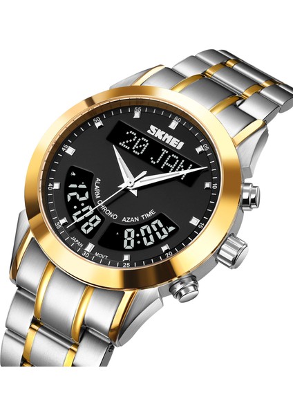 Paslanmaz Çelik 03 Erkekler Dijital Saatler Müslüman Ezan Izle Skmei Q036 Islami Kıble Yönü Ezan Dijital Saat Yeni Fonksiyon Özel Tasarım 5ATM Su Geçirmez Kol Saatleri (Yurt Dışından) indirimleri