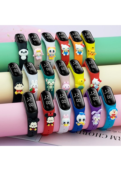 Stil 5 Sıcak Satış Karikatür Dokunmatik Izle Örümcek Adam Hayvan Şekli Silikon Retro Wrap Bilezik Çocuklar Su Geçirmez Dijital LED Saat (Yurt Dışından) indirimleri