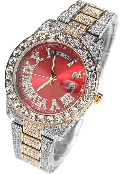 Iki Ton + Beyaz Hip Hop Moda Kuvars Izle Çift Hareketi Büyük Yuvarlak Elmas Su Geçirmez Takvim Trend Kadın Erkek Izle (Yurt Dışından) modelleri