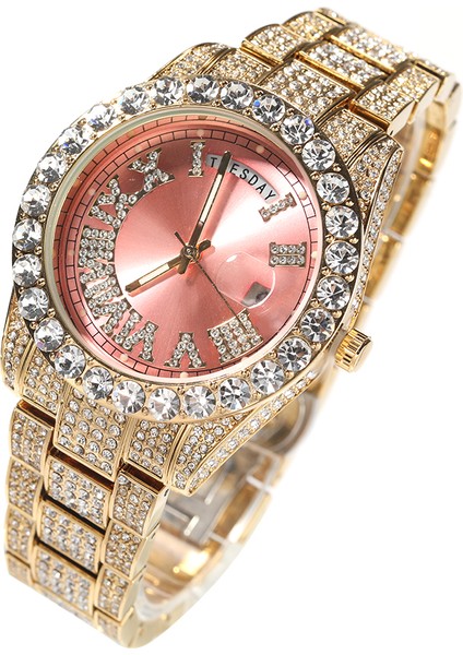 Iki Ton + Beyaz Hip Hop Moda Kuvars Izle Çift Hareketi Büyük Yuvarlak Elmas Su Geçirmez Takvim Trend Kadın Erkek Izle (Yurt Dışından) fırsatları