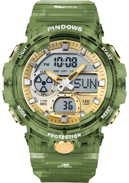 PDS-S9201-N10 Dijital Saat Pindows Yeni Tasarım Özel Logo Özel Dijital Yüksek Işık Hareketi Su Geçirmez Spor Erkek Plastik Erkek Bilek Analog Dijital Saat (Yurt Dışından)