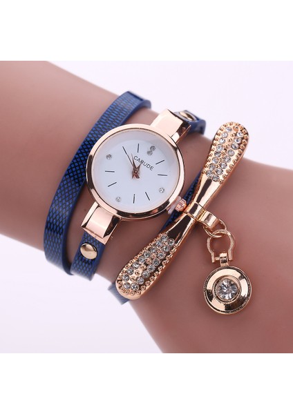 Bej Lüks Deri Sevimli Charm Kuvars Izle Kadınlar Bayanlar Casual Kristal Moda Bilezik Kol Saati Relogio Feminino Kadın (Yurt Dışından) fırsatları
