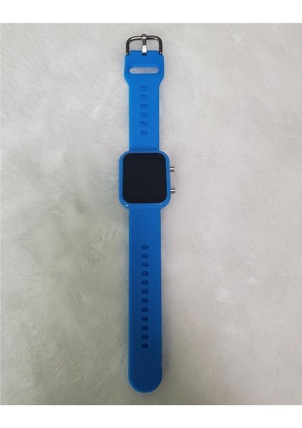 Mavi LED Dijital Bilek Saati Moda Dijital Spor Su Geçirmez Izle Silikon Alaşımlı LED Beyaz Elektronik Spor Erkek Kadın Kol Saati (Yurt Dışından)