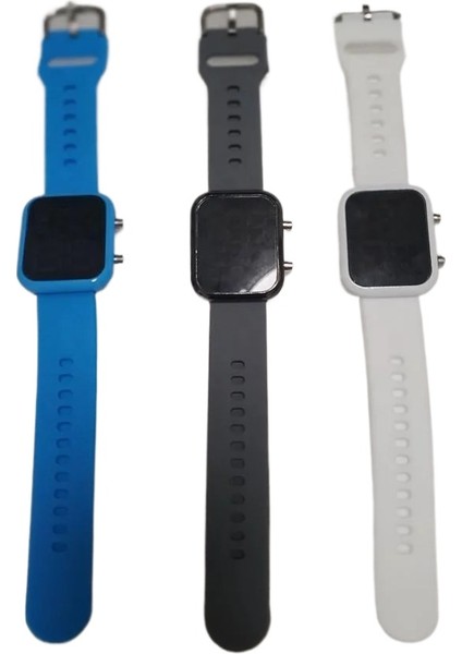 Mavi LED Dijital Bilek Saati Moda Dijital Spor Su Geçirmez Izle Silikon Alaşımlı LED Beyaz Elektronik Spor Erkek Kadın Kol Saati (Yurt Dışından) fırsatları