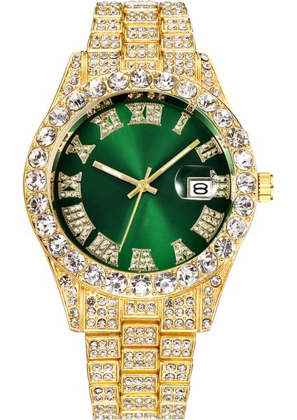 Model 4 Yelken Takı Hip Hop Bling Bling Kuvars Saatler Set Buzlu Out Izle Seti Küba Zincir Kolye Seti (Yurt Dışından)
