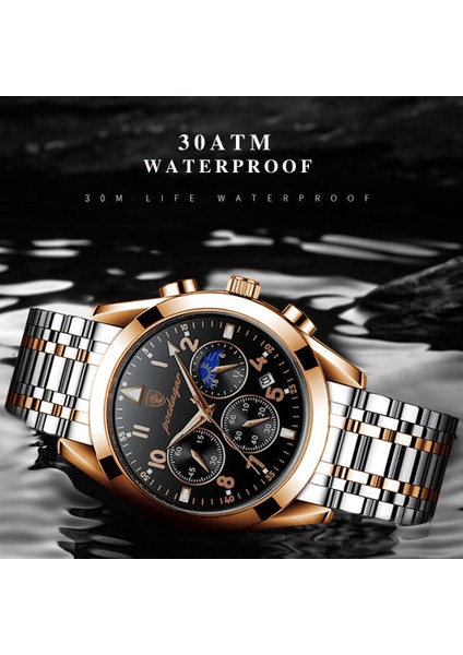 Kutu 2 Poedagar Erkek Saatler Paslanmaz Çelik 2022 Moda Yeni Gül Altın Kol Saati Su Geçirmez Aydınlık Kuvars Saatler Relogio Masculino (Yurt Dışından) fırsatları