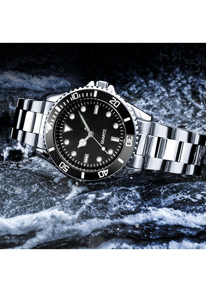 Gümüş-Siyah Sıcak Lüks Kuvars Saatler Erkekler Bilek Relojes De Cuarzo Para Hombre Orologio Uomo Oem Özel Logo Saatler Erkekler (Yurt Dışından) indirimleri