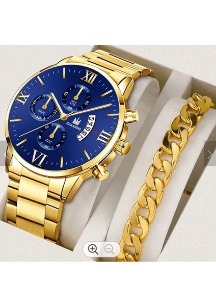 1 (Hediye Kutusu Mevcuttur) Lüks Yusa 327 Hazır Stok Roma Yüz Kuvars Izle Erkekler Için Tarih Altın 2 Adet Paslanmaz Çelik Lüks Saatler Erkekler ve Bilezik (Yurt Dışından) modelleri