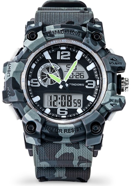 PDS-628-NI0 Moda Pindows Fabrikası Büyük Kasa 5ATM Su Geçirmez Plastik Dijital Erkek Kol Saati Bilek LED Spor Dijital 5ATM Lüks Elektronik Saat (Yurt Dışından)