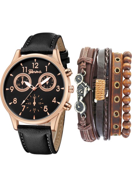 C5 10*10*10 Erkek Moda Gündelik Saat Seti Kemer Kuvars Izle Punk Tarzı Bilezik Extreme Erkek Marka Kendi Saatiniz (Yurt Dışından)