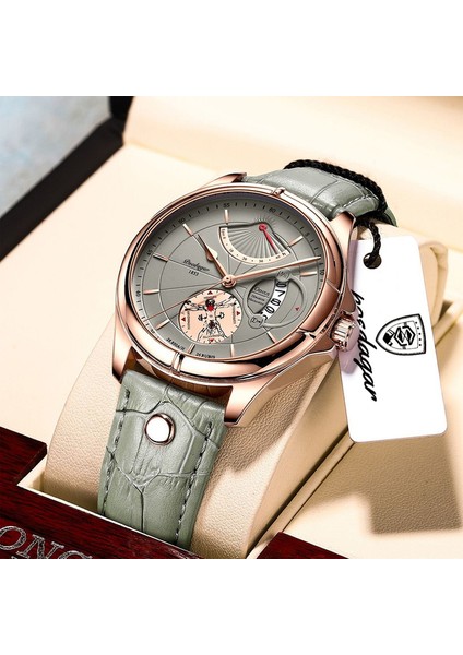 BDJ03500007 Resim Olarak Poedagar 802 Erkek Saatleri 2023 Moda Sıcak Satış Deri Kol Saati Günlük Iş Takvimi Su Geçirmez Marka Kuvars Izle Reloj (Yurt Dışından)
