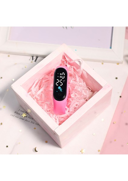 Astronot Pembe Yeni Çocuk Erkek Kız Hediyeler LED Dijital Saatler Gökkuşağı, Kalp, Astronot, Atlet ile Dokunmatik Ekran Elektronik Saat (Yurt Dışından)