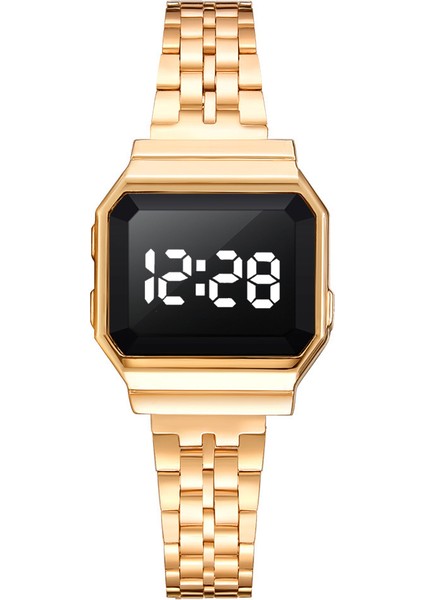 Altın Trompet Erkek ve Kadın Aynı Stil LED Elektronik Dokunmatik Ekran Kuvars Izle Moda Kişilik Bayanlar Izle Çelik Kemer Çift Izle (Yurt Dışından)