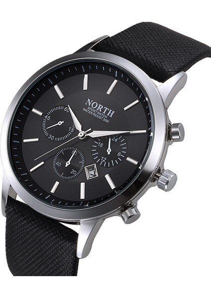 Beyaz Kuzey 6009 Erkek Moda Iş Saatleri Lüks Marka Rahat Su Geçirmez Kol Saati Deri Kayış Kuvars Izle Adam Için (Yurt Dışından)
