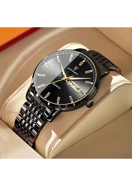 Stil 3 Resim Olarak Yeni Moda Çelik Bant Erkek Saat Poedagar 856 Su Geçirmez Aydınlık Tarih Spor Saatler Lüks Erkek Kuvars Kol Saati Reloj (Yurt Dışından)