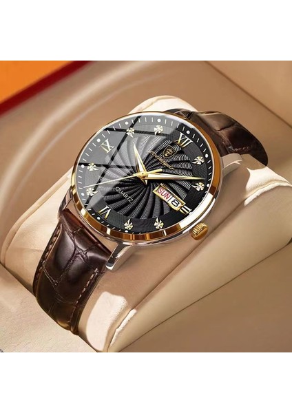 Stil 4 Moda Erkek Saat Poedagar 827 Erkekler Için Günlük Kuvars Saatler Yeni Moda Deri Kayış Erkek Kol Saatleri Aydınlık Eller Otomatik Tarih Iş Saati (Yurt Dışından) fırsatları