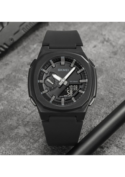 Siyah-Mavi-Beyaz_-10 Moda 2023 Sıcak Satış Yeni Skmei 2091 Çift Zamanlı Spor Izle Erkekler Için Analog Dijital Saatler Hombres Reloj (Yurt Dışından)