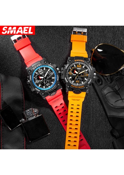 Siyah Beyaz Smael 1545D Çift Zamanlı Dijital Saat Erkekler Için Moda Spor Saatler Su Geçirmez Kronograf Elektronik Kol Saati Otomatik Tarih Alarmı (Yurt Dışından) indirimleri