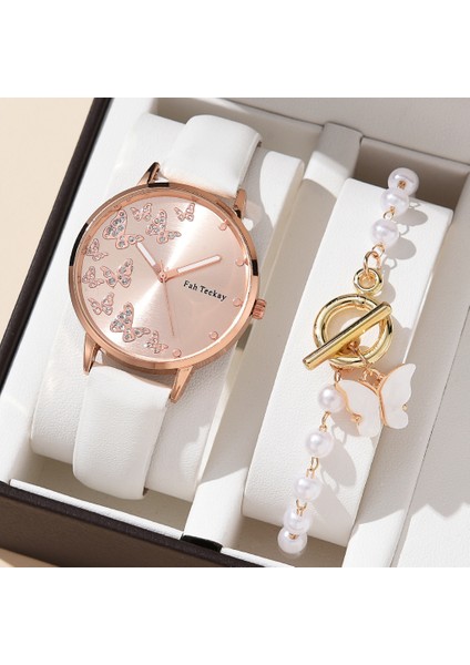 Safir Mavi + Bilezik Saatler Moda Kadın Mizaç Kemer Izle Rahat Çok Yönlü Kelebek Elmas Kuvars Izle (Yurt Dışından) fiyatları