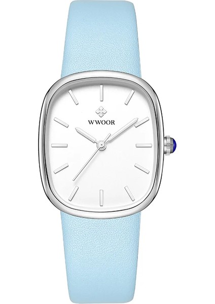 Wwoor 8881-8 Wwoor 8881 Wwoor 8881 Bayan Basit Kol Saatleri Lüks 30 M Su Geçirmez Hakiki Deri Kayış Saatler Bayan Için Zarif Kuvars Saatler (Yurt Dışından)