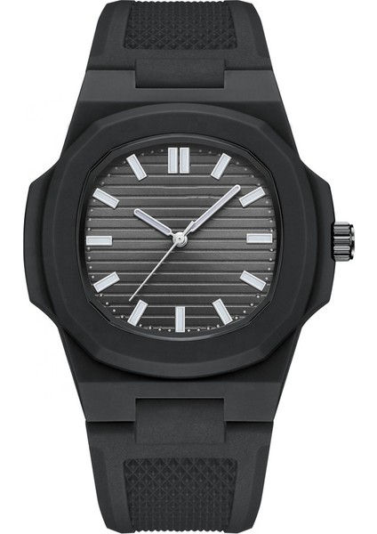 Siyah Siyah Yeni Varış Moda Kare Su Geçirmez Aydınlık Siyah Silikon Izle Erkekler Için Özel Spor Kuvars Izle Relojes (Yurt Dışından) modelleri