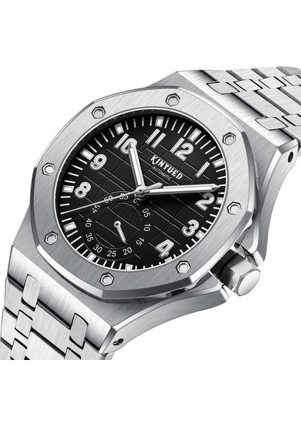 Siyah Kadran + Gümüş Kılıf + Gümüş Bant Ücretsiz Hediye Kutusu 2023 Adam Moda Trendi Yeni Tasarım Spor Mekanik Saat En Kaliteli Lüks Özel Saat (Yurt Dışından)