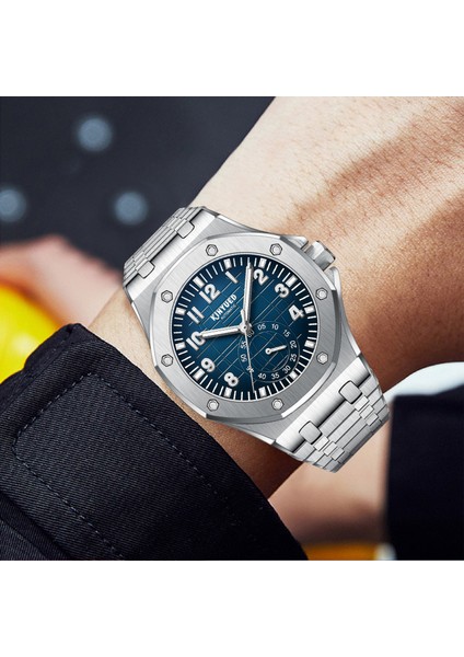 Siyah Kadran + Gümüş Kılıf + Gümüş Bant Ücretsiz Hediye Kutusu 2023 Adam Moda Trendi Yeni Tasarım Spor Mekanik Saat En Kaliteli Lüks Özel Saat (Yurt Dışından) modelleri