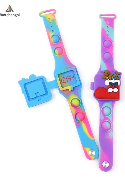 Stil 1 Moda ve Sevimli Odm ve Oem LED Ekran Izle Elektronik Oyuncak Izle Çocuk Karikatür Noel Çorap Hediye Silikon Dijital Saatler (Yurt Dışından) fırsatları