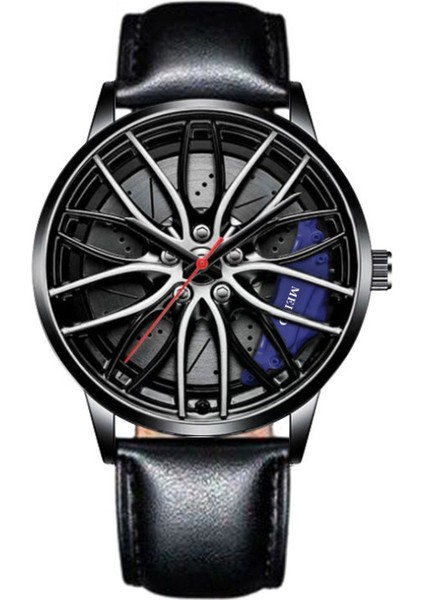 C8 HW011 Erkek Lüks Saatler Spor Araba Saatler 3D Spor Jant Hub Tekerlek Kol Saati Araba Kuvars Erkek Saatler Yaratıcı Relogio Masculi (Yurt Dışından)