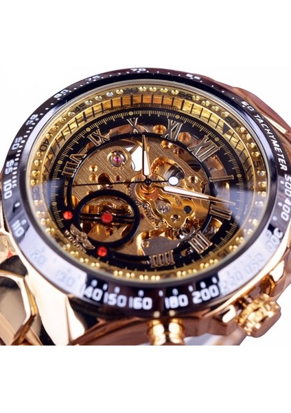 C9 Moda Erkek Lüks Kol Saati Otomatik Mekanik Saat Altın Izle Kişiselleştirilmiş Moda Paslanmaz Çelik Mekanik Saat Oymak (Yurt Dışından) fırsatları