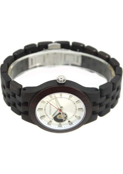 Abanoz Erkekler Rahat Erkekler Hediye Saatler Kelebek Toka ile 3ATM Suya Dayanıklı Ahşap Kasa ve Bant Erkekler Mekanik Saat (Yurt Dışından) modelleri