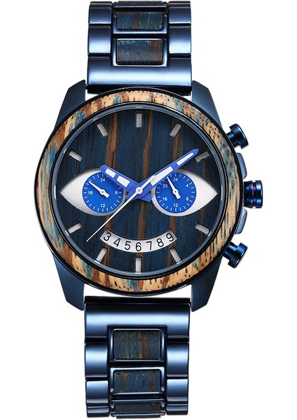 Mavi Zebra D8113 Erkek Ahşap Izle Oem Çok Fonksiyonlu Takvim Zamanlama Aydınlık Lüks Kuvars Izle Özelleştirilebilir Logo Izle (Yurt Dışından)