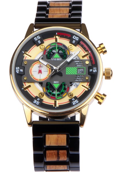 Altın D8115 Saatler Erkekler Bilek Oem Odm Moda Yeni Trend Özel Ahşap Izle Durumda Çok Fonksiyonlu Kronograf Erkekler Bilek Ahşap Kuvars Saatler (Yurt Dışından)