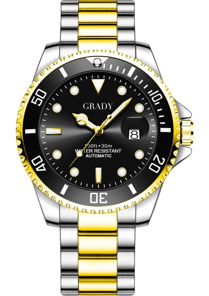 T.t Altın Siyah Mekanik Saat Lüks Marka Su Geçirmez Analog Otomatik Tarih Paslanmaz Çelik Çin Fabrika Özel Logo Erkekler Için Mekanik Saatler (Yurt Dışından)