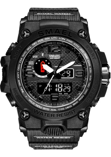 Stil 2 Smael Reloj 1545 Erkekler Spor Çift Ekran Analog Dijital LED Elektronik Kuvars Saatı Su Geçirmez Yüzme Spor Izle (Yurt Dışından)