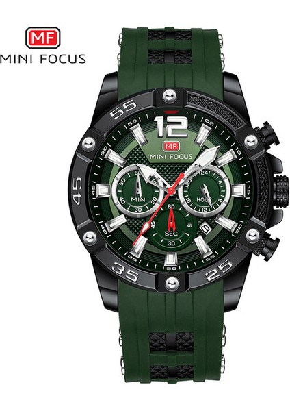 MFA4007 Resim Olarak Mini Focus 0349 Erkek Kronograf Izle Aydınlık Spor Kol Saati Mavi Silikon Kayış Kuvars Izle Reloj Mini Focus Mf Kol Saati (Yurt Dışından)