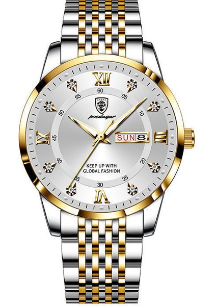Stil 1 Moda Oem Özel Logo Paslanmaz Çelik El Uhren Montre Homme Relojes Hombre Lüks Erkekler Bilek Kuvars Izle Erkekler Için (Yurt Dışından)