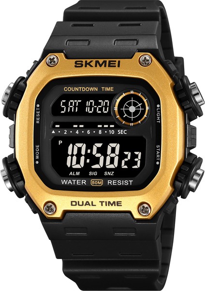 Siyah-Altın Dijital Saat Özel Yapılmış Logo Erkek Spor Saatleri Üreticisi Oem Kabul Edilebilir Tasarım 2126 Kol Saati 50 Metre Su Geçirmez Dijital Saat (Yurt Dışından)
