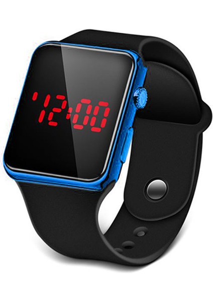 Kırmızı Spor Izle Spor Saat Kadınlar ve Erkekler Için Elektronik LED Dijital Saat Moda Rahat Basit Silikon Kadın Izle (Yurt Dışından)