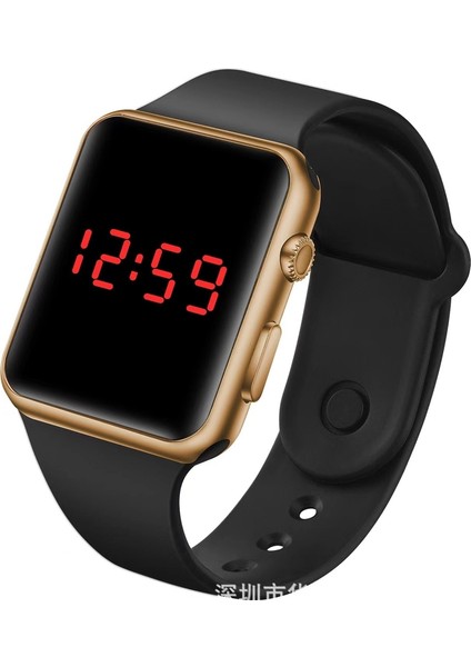 Kırmızı Spor Izle Spor Saat Kadınlar ve Erkekler Için Elektronik LED Dijital Saat Moda Rahat Basit Silikon Kadın Izle (Yurt Dışından)