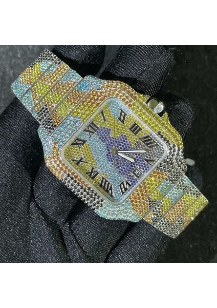 Stil 4 Lüks Mekanik Saatler Vvs Moissanite Elmas Izle Özel High-End Lüks Bling Tam Hip Hop Buzlu Out Paslanmaz Çelik Mekanik Saatler Erkekler Kadınlar (Yurt Dışından)